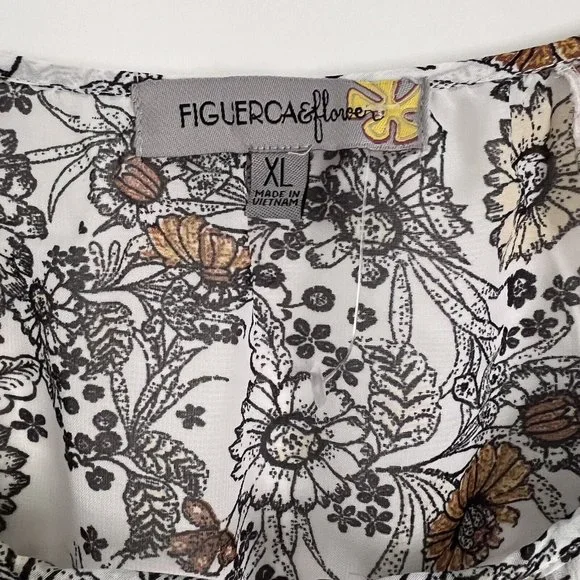 NWT Figueroa & Flower size XL Blouse Patterned with Gold/Silver Dots Flowy Boho - Picture 9 of 9